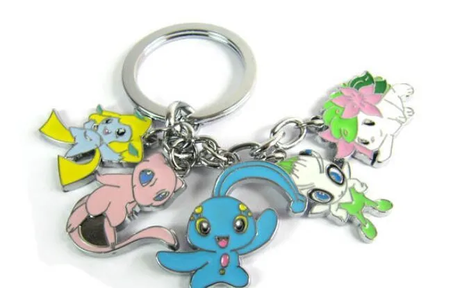 Розничная 1 шт. Manaphy Metwo Jirachi Shaymin металлический брелок подвеска фигурка игрушки с блистерной картой