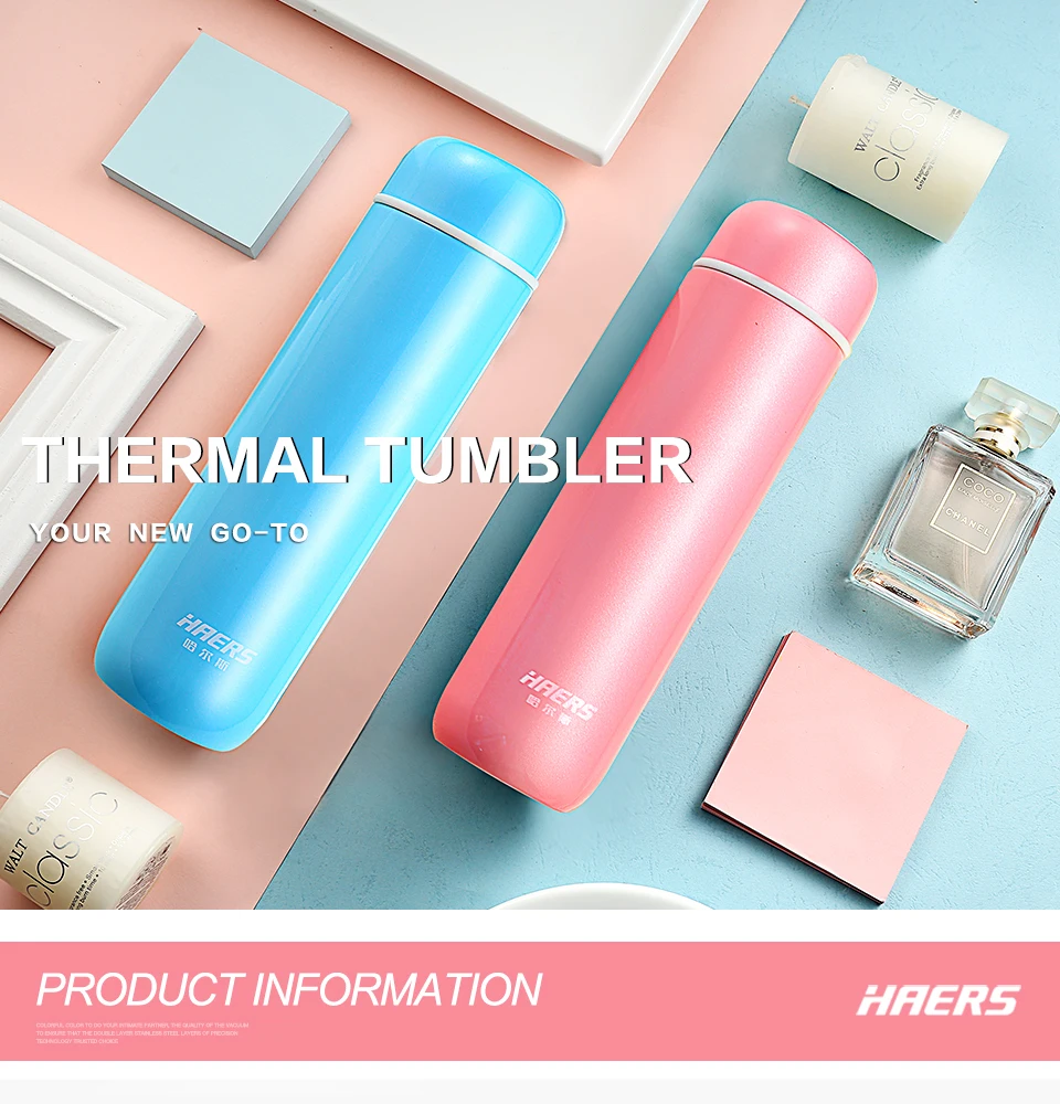 Карамельный цвет Кофе термос чашка Нержавеющая сталь вакуумная Герметичная