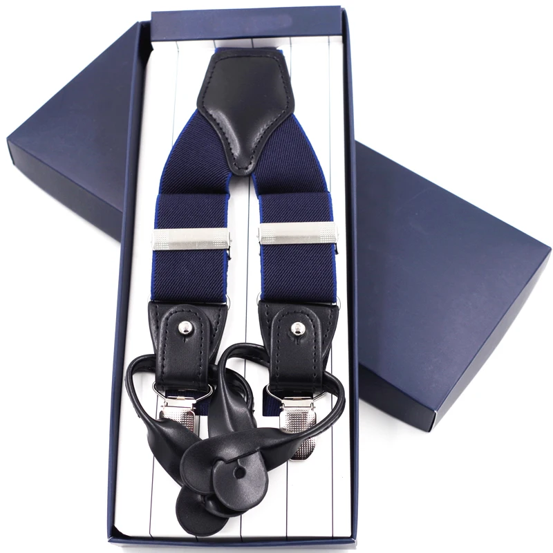 Подтяжки с двумя кнопками модные мужские подтяжки 3 зажимами повседневные