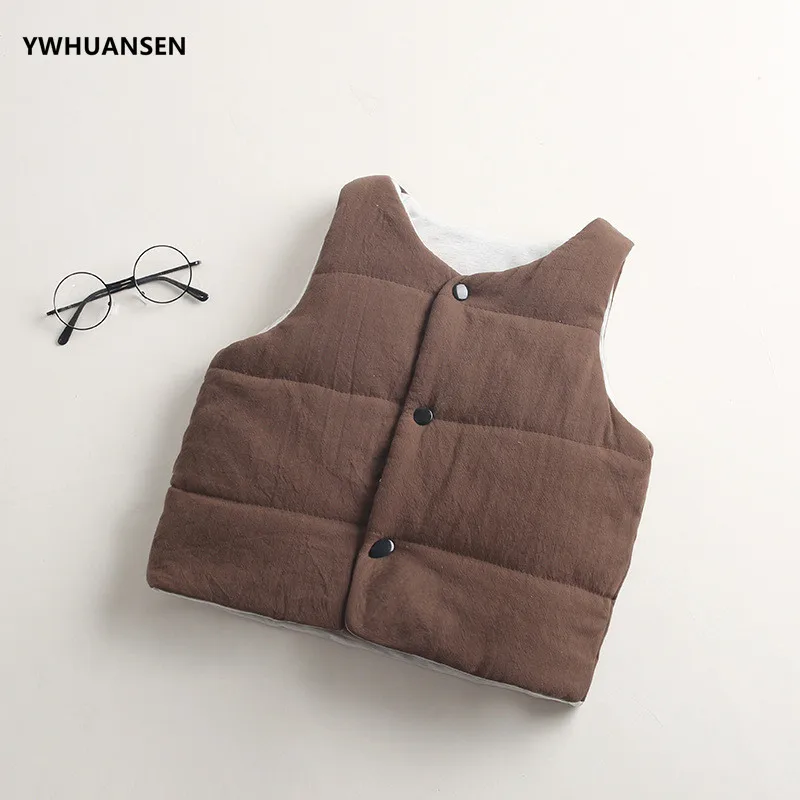 YWHUANSEN 2018 Новое поступление детский хлопковый жилет зимнее пальто для девочек