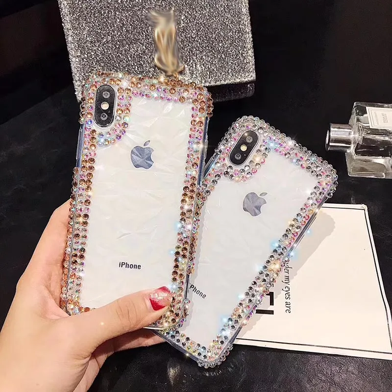 3D Алмазный силиконовый чехол для iPhone XR X XS Max блестщик мягкий 7 Plus 8 6 6s 5s SE Coque |
