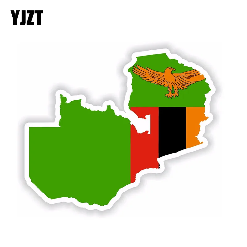 

YJZT 14,7 см * 12,4 см, забавная карта Замбии, наклейка на мотоцикл, 6-1558
