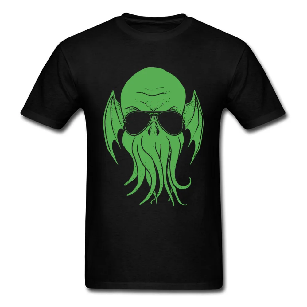 Зеленые футболки Cthulhu для мужчин крутые хипстерские DJ Rock парней мужские Модные