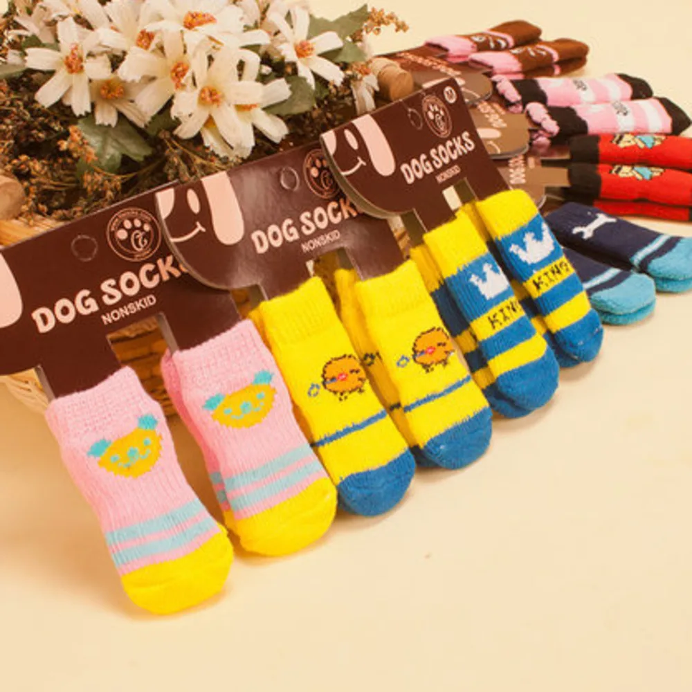 Домашние животные мультфильм Носки для собак Высокое качество нескользящей