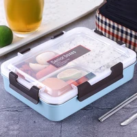 high quality rectangular 304 stainless steel insulation lunch box students with lid canteen sub grid eat box gift custom big