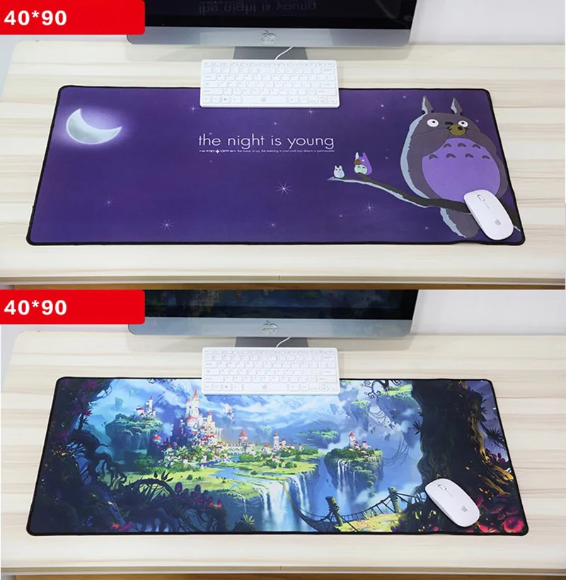 900X400 мм коврик для мыши Аниме оригинальные резиновые игровые mausepad большого размера для клавиатуры мыши стол для компьютера нескользящий коврик