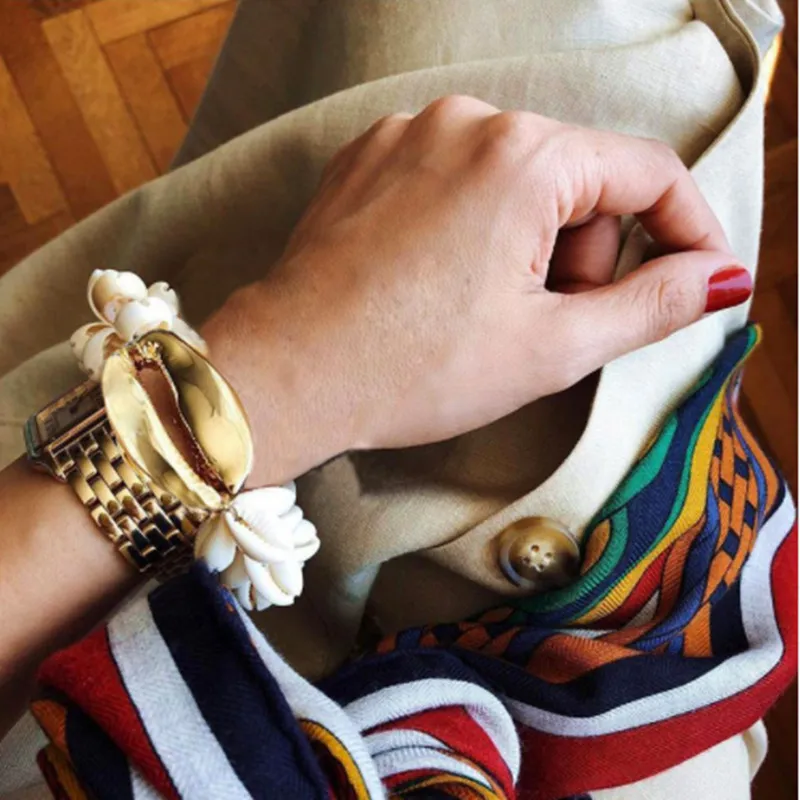 Новинка 2020 браслет из ракушек с прозрачными кристаллами модные украшения