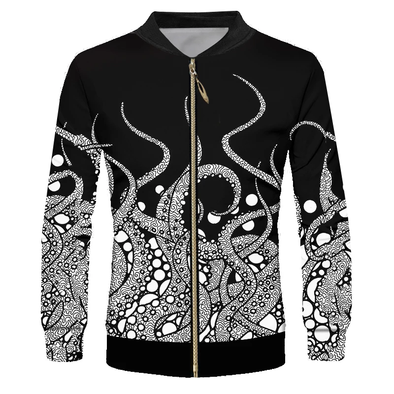 OGKB аниме 3d крутой принт тенталь Осьминог куртки смешной Харадзюку хип-хоп