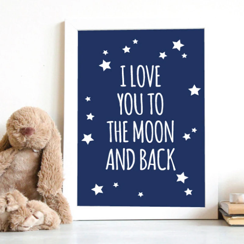 Картина Настенная Я люблю тебя до Луны и задней панели|frame picture decoration|frames home decorframe