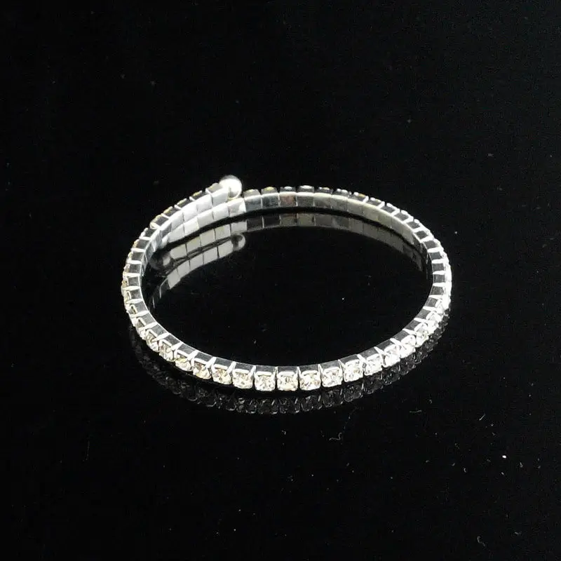 Специальное предложение настоящие круглые браслеты Pulseira Feminina Pulseiras Браслеты 1 Ряд Кристалл стрейч браслет на запястье