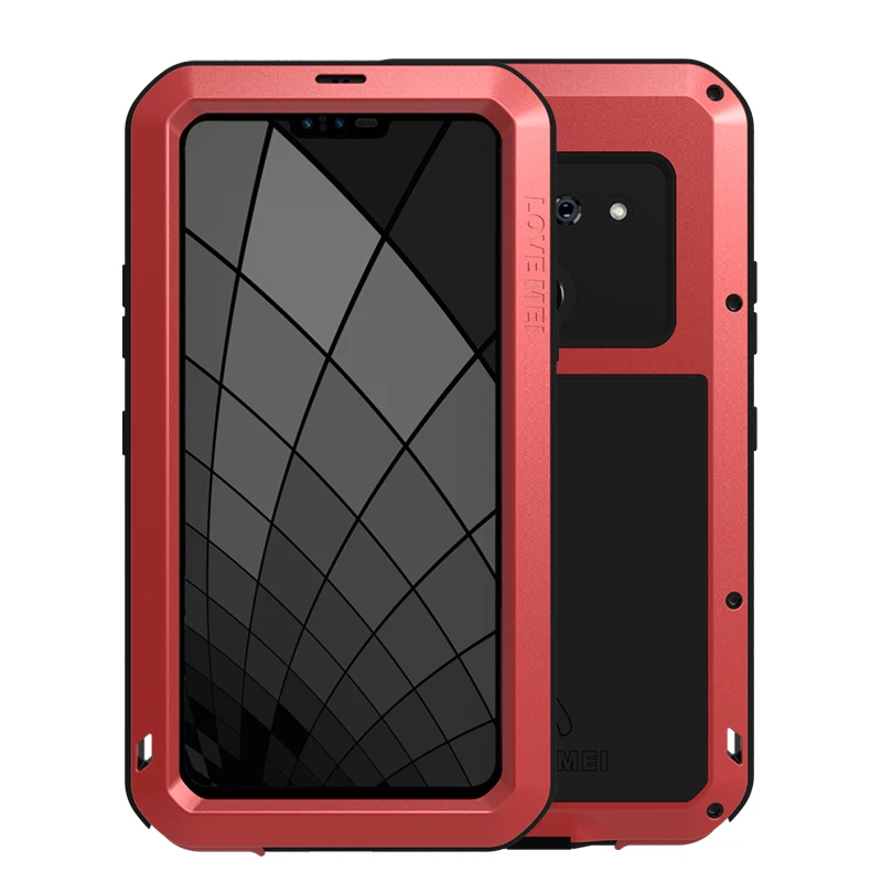 red Gorilla glass) LOVE MEI мощный чехол для LG G8 ThinQ чехол для телефона LG G8 Водонепроницаемый Алюминиевый металлический Броня чехол для телефона LGG8 - Цвет: red