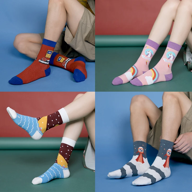 Унисекс модные женские носки Harajuku цветные хлопковые обычные мужские 1 пара|Мужские носки| |