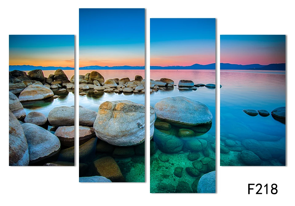 Без рамы 4 шт. море и камня Современный домашний декор для стен холст картина