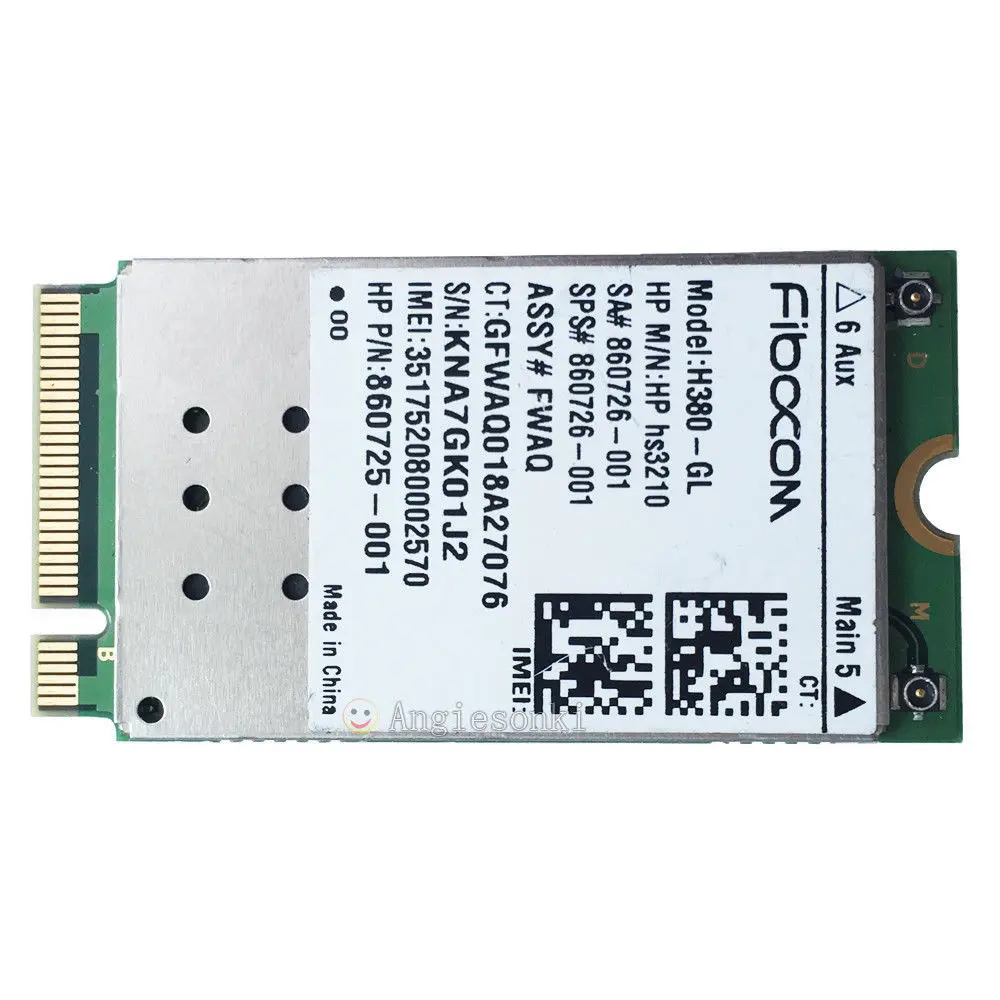Карта флэш памяти WWAN мобильный модуль M.2 860726 001 для HP ZBook 17 / 15 15u EliteBook 840 820 G4 G3 FIBOCOM