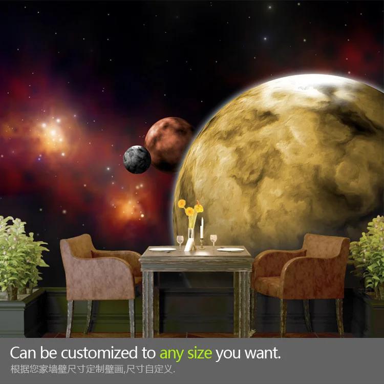 Free shipping The Milky Way starry cosmos personality mural wallpaper customization bedroom ceiling TV setting wall | Обустройство