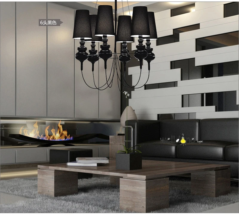 Роскошные современные E27 Белый черного и золотого цвета ленты абажур Реплика Jaime