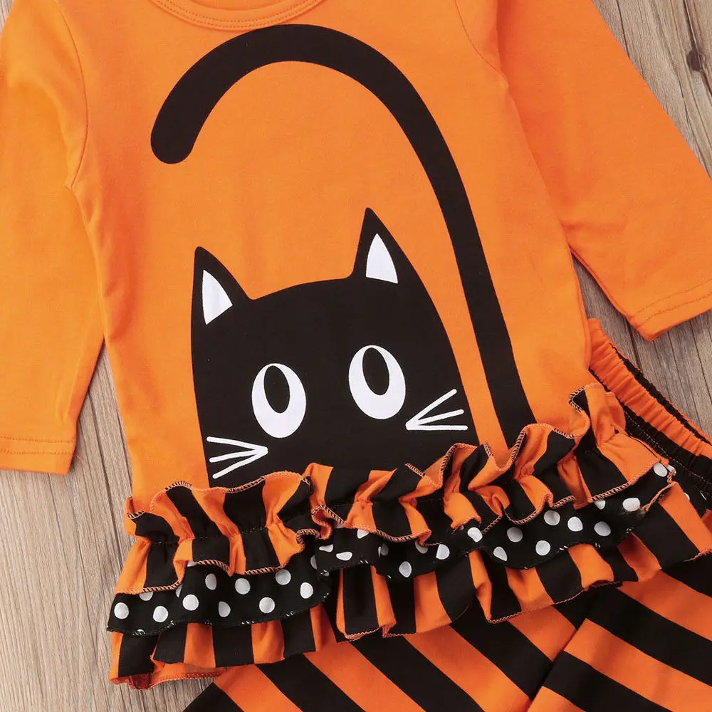 Комплекты одежды из 2 предметов для маленьких девочек Футболка с котенком