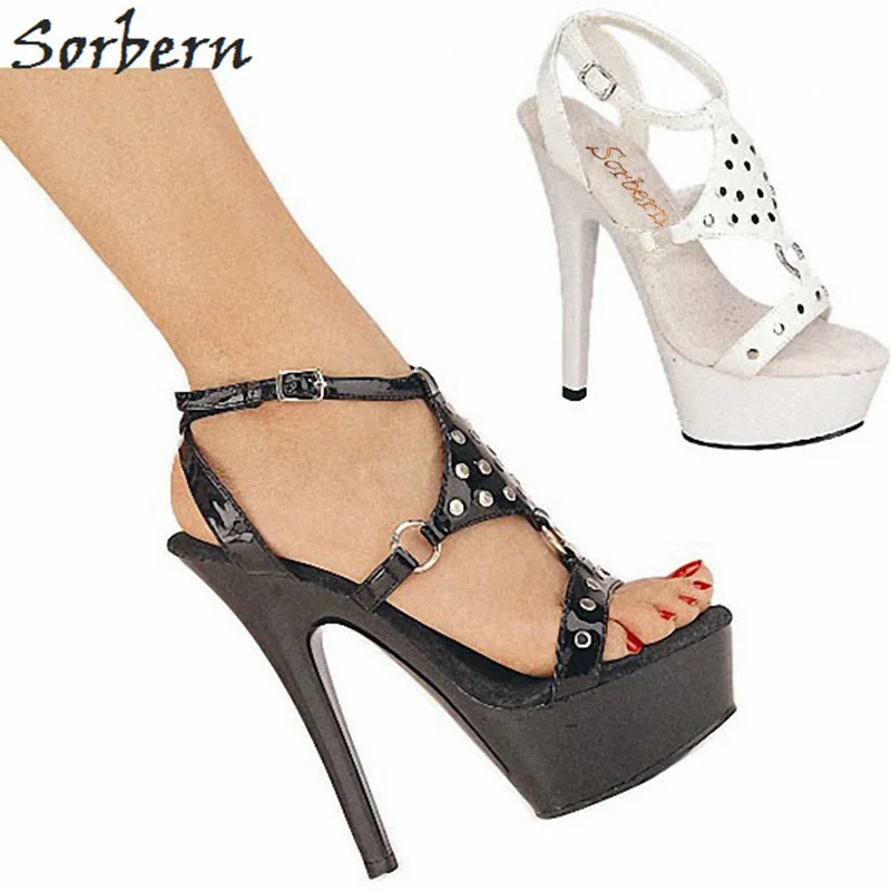 Sorbern/босоножки с ремешками на лодыжках высокой платформе красные каблуки