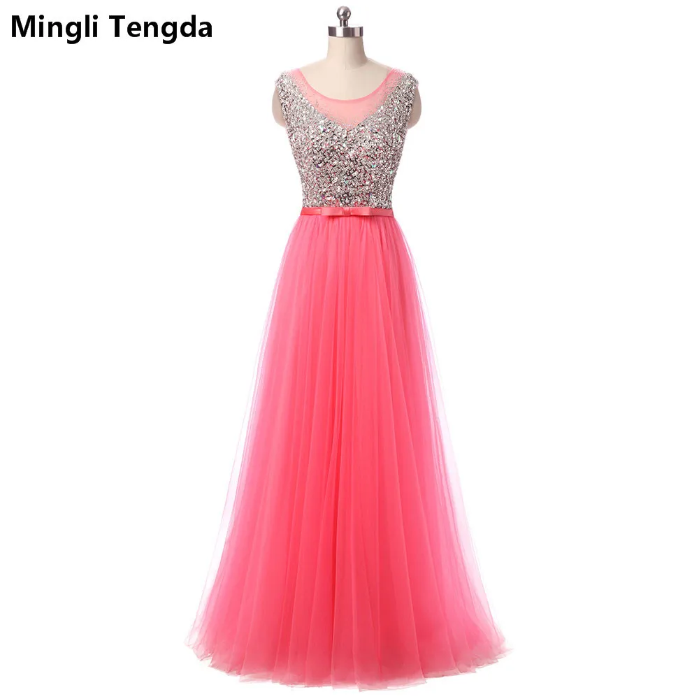 Mingli Tengda 2017 новые розовые красные длинные великолепные вечерние наряды с