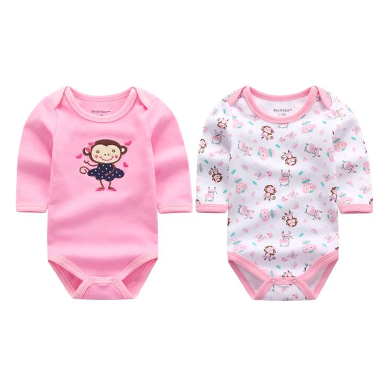 2 шт./лот оптовая продажа Одежда для новорожденных Детские боди с длинными