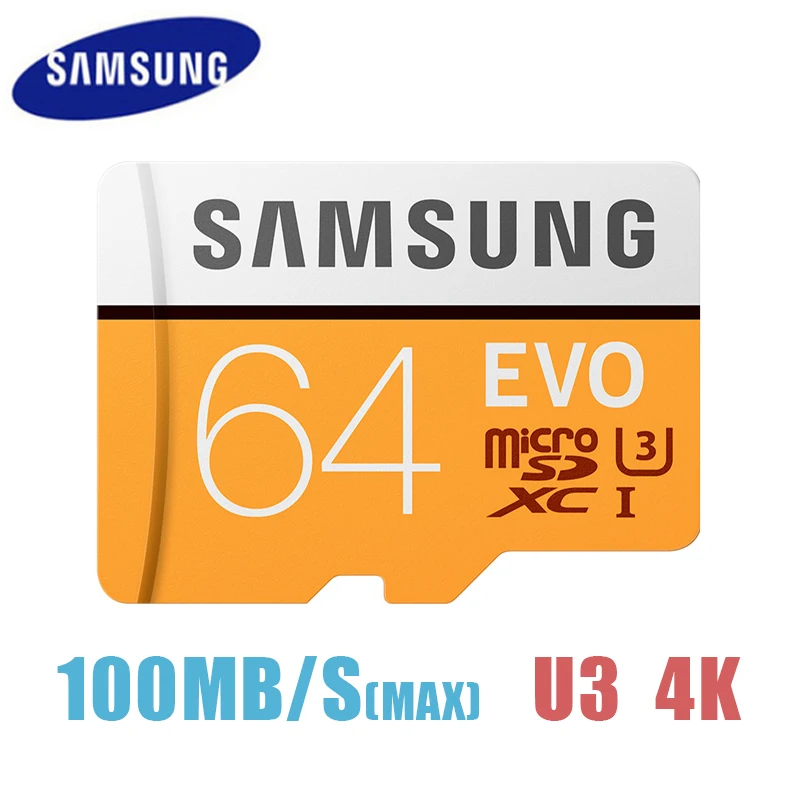 Оригинальный samsung EVO micro SD карта 32 ГБ microSDHC microSDXC C10 microsd карты памяти 64 Поддержка