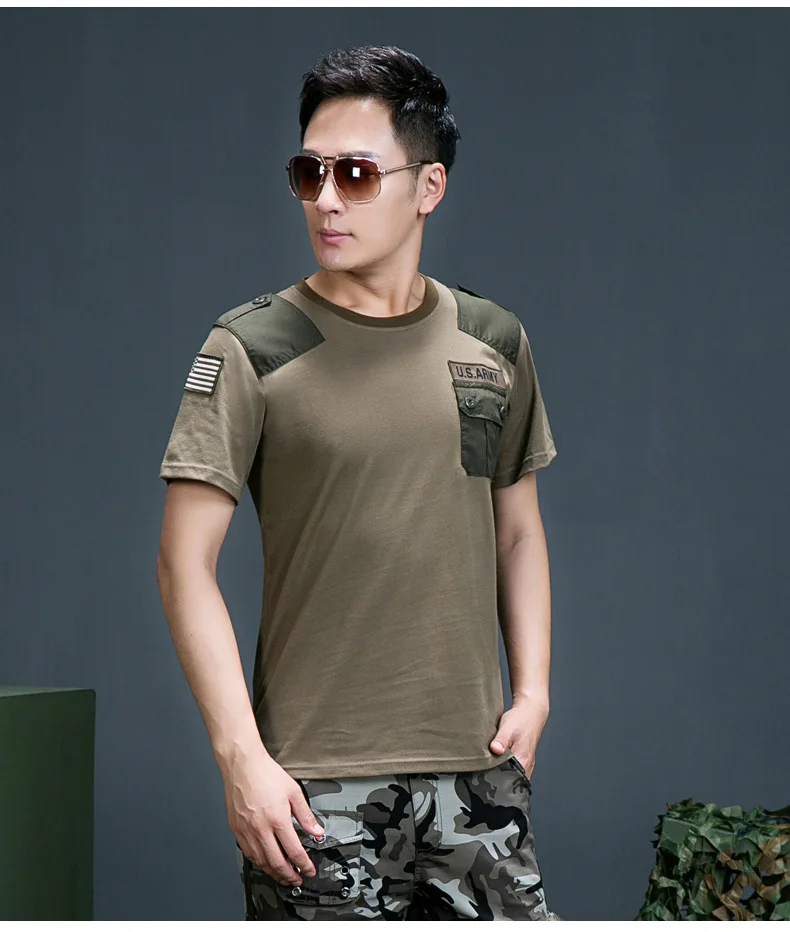 Мужская повседневная армейская футболка US 101 с коротким рукавом тактическая