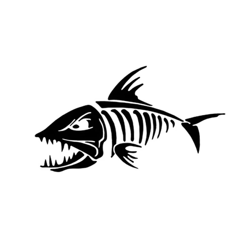 Стикеры винил 18*10 см морской рыбьей кости Fishbone личность на оконная наклейка