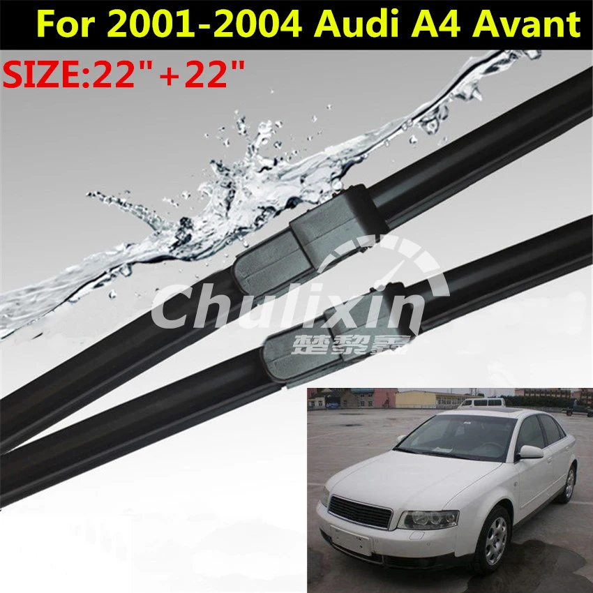 

car accessories Wiper blades for 2001-2004 AUDI A4 Avant 22"+22" fit slide latch 2pcs/lot wiper arms only car interior