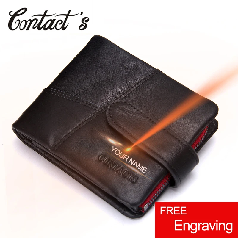 Мужской кошелек из воловьей кожи модный многофункциональный на молнии с