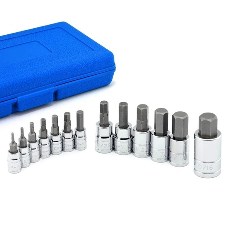 13 шт./компл. Heavy Duty Аллен SAE ключ, дюймовый стандарт шестигранный Набор торцевых головок с алмазным напылением для 3/" " 1/" " 1/" сверло адаптер