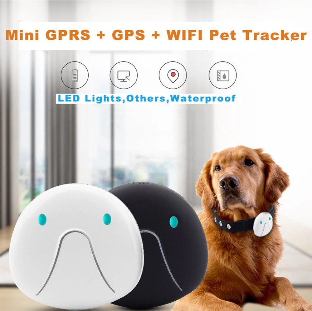 Мини трекер для Собак GPRS GPS Wi Fi тройной локатор светодиодный собак и кошек Детские