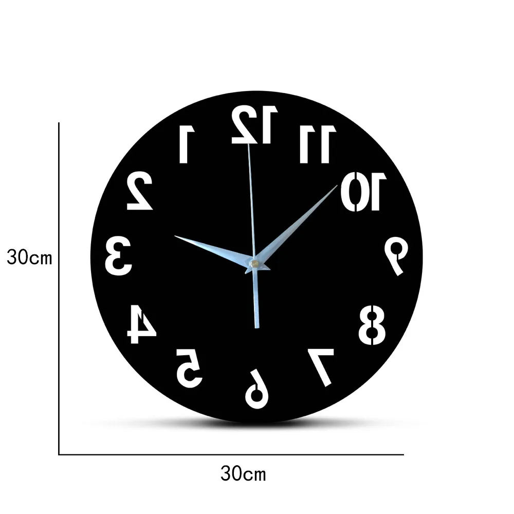 

New arrive 3D acrylic mirror wall clocks quartz Needle watch modern horloge digital number clock home decor stickers Single Face