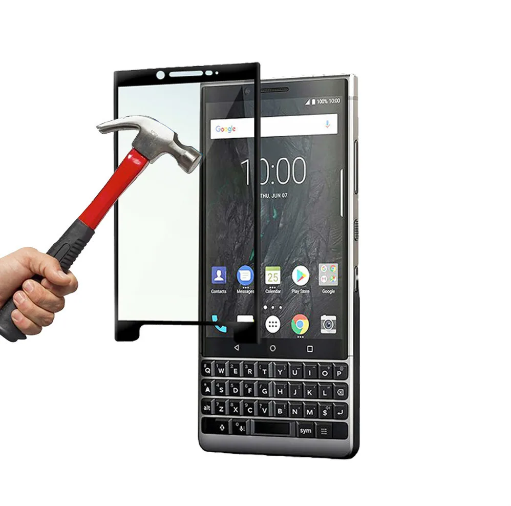 Для Blackberry Key2 BBF100 Прозрачная силиконовая искусственная 3D изогнутая 9H