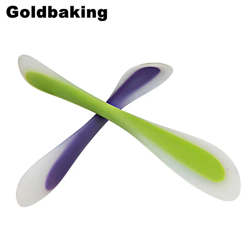 Двухсторонняя силиконовая ложка и шпатель Goldbaking баночка скребок|spoon|spoon craftspoon