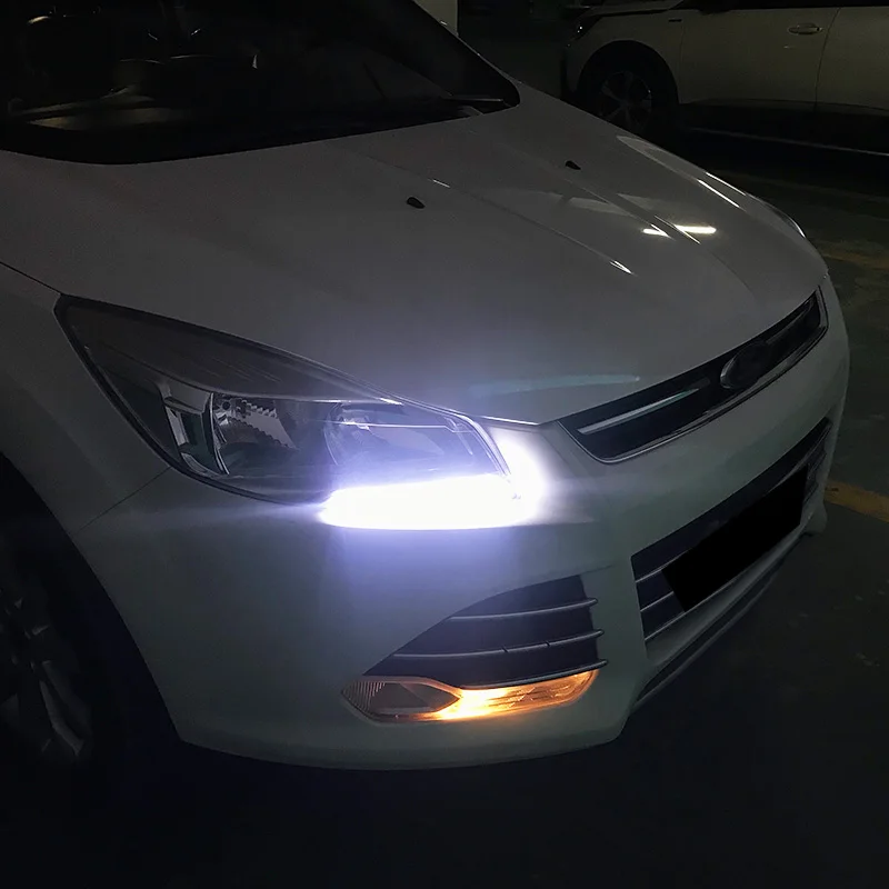 

2PCS LED Daytime Running Light For Ford Escape Kuga 2013 2014 2015,Turning Yellow Signal Relay Waterproof Car 12V LED DRL