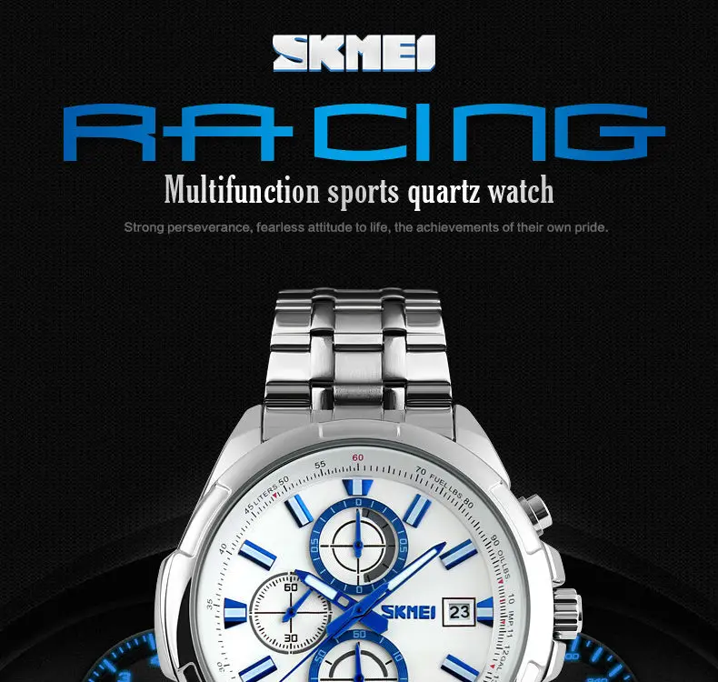 SKMEI Relogio Masculino кварцевые часы мужские модные повседневные наручные часы лучший бренд Роскошные часы из нержавеющей стали часы с металлическим ремешком