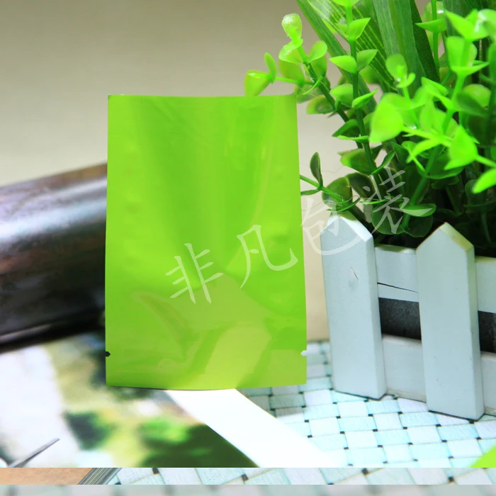 

7*10cm,200pcs x Green aluminium foil bag - Aluminizing foil plastic pouch heat sealable food/tea storage package colored bags