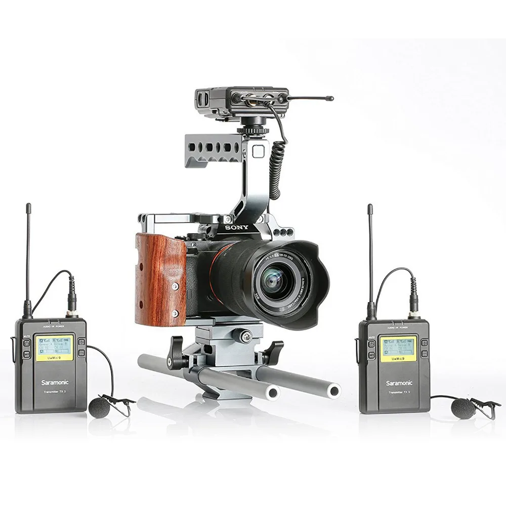 Saramonic UWMIC9 вещания UHF камера беспроводной петличный микрофон системы передатчики и приемники для DSLR камеры и видеокамеры