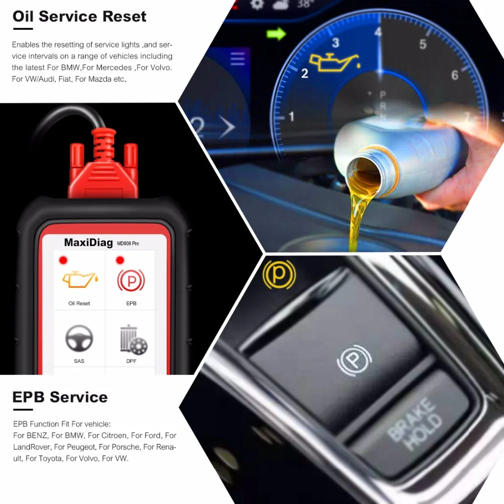 Autel MD808 Pro все системы OBD2 сканер автомобиля диагностический инструмент сочетание двигателя, передача лучше, чем Запуск x431