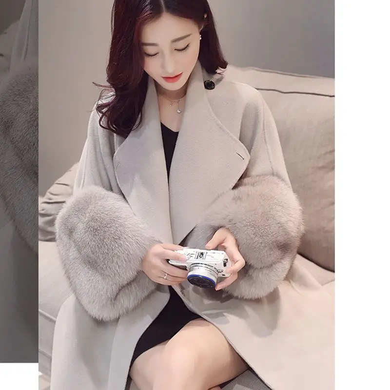 2018 осенне-зимнее женское Шерстяное Пальто новый стиль модная шерстяная куртка