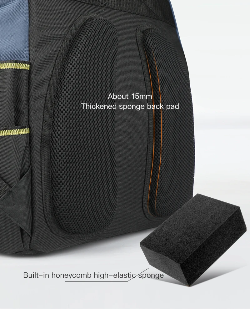 AIRAJ Multi-function Tool Backpack 1680D Waterproof and Wear-resistant Tool Storage Bag for Electrician / Woodworking Tool Bag
