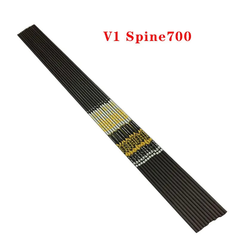 V1 Spine700 Охотничьи 12 шт. болты для стрельбы из лука, стрелочный вал из чистого углерода V1 V3 Sp600-900 30,5 дюймов id4.2мм для рекурсивного лука арбалета, вал - Цвет: V1 Spine700
