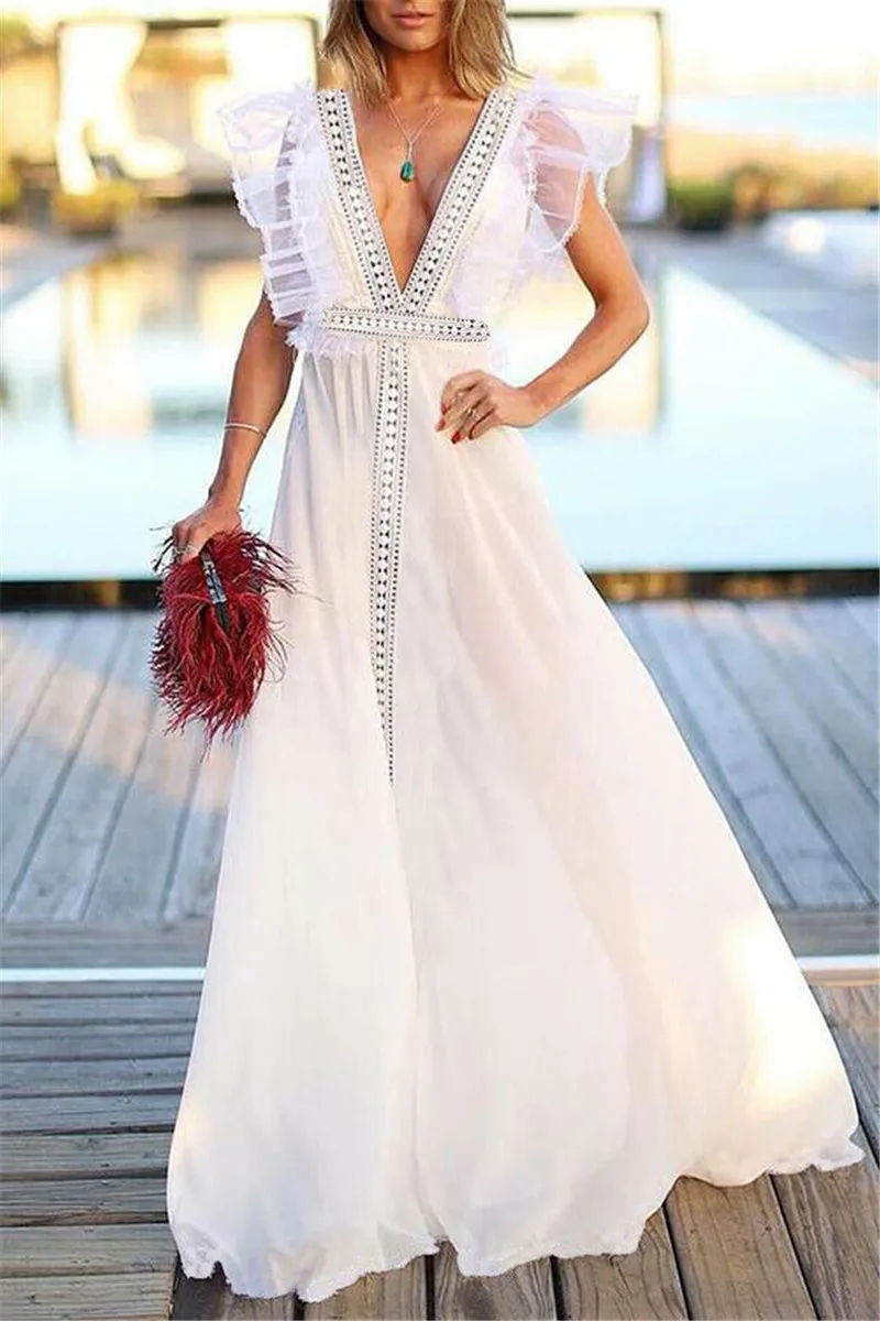 HIRIGIN Новые женщины Лето в стиле бохо цветочный без рукавов тонкий леди длинное