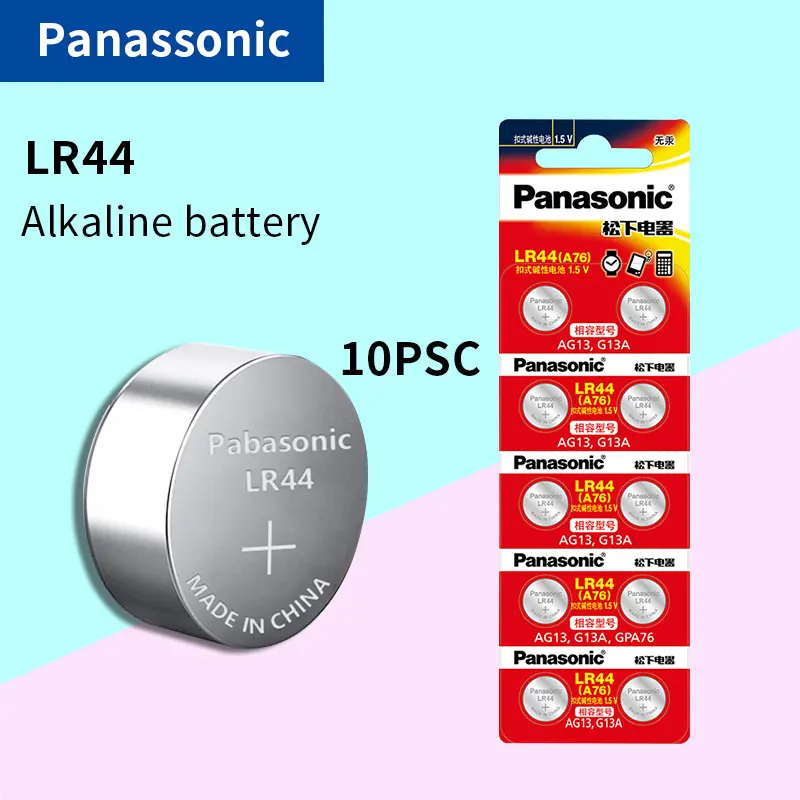 10X PANASONIC LR44 A76 AG13 0% Hg SR1154 357 LR 44 1,5 V батарея аккумуляторов для калькулятор 0% Hg