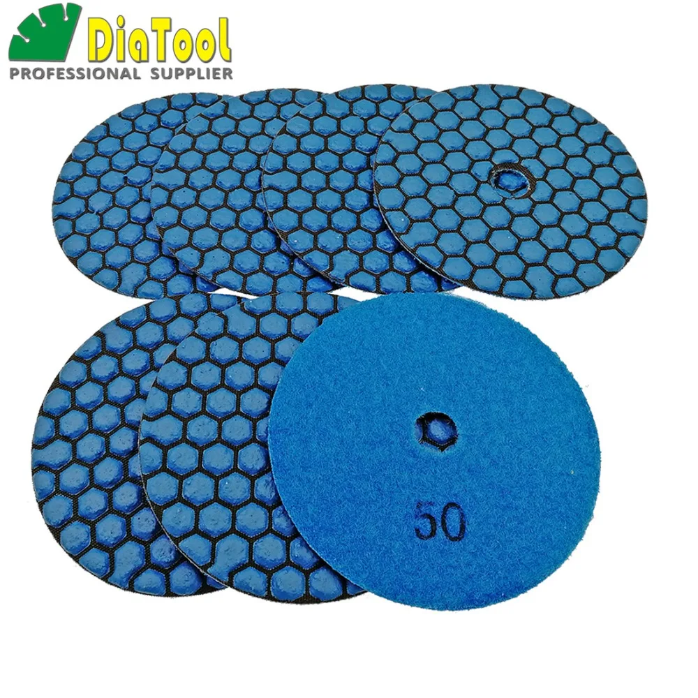Diatool 7 шт. 100 мм #50 1 B сухой полировки диаметр 4 inch смолы облигаций алмазные гибкие