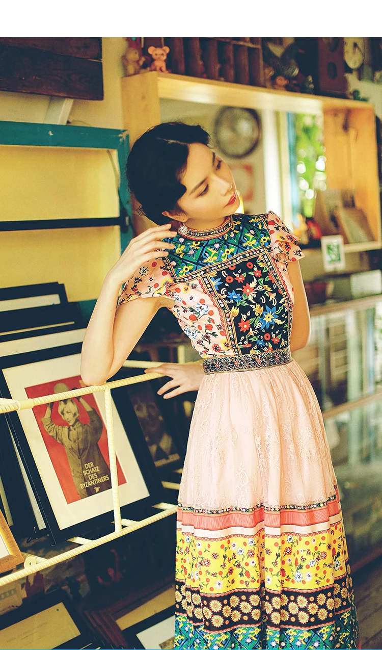 Женское длинное платье с цветочным принтом модельное дизайнерское макси в стиле