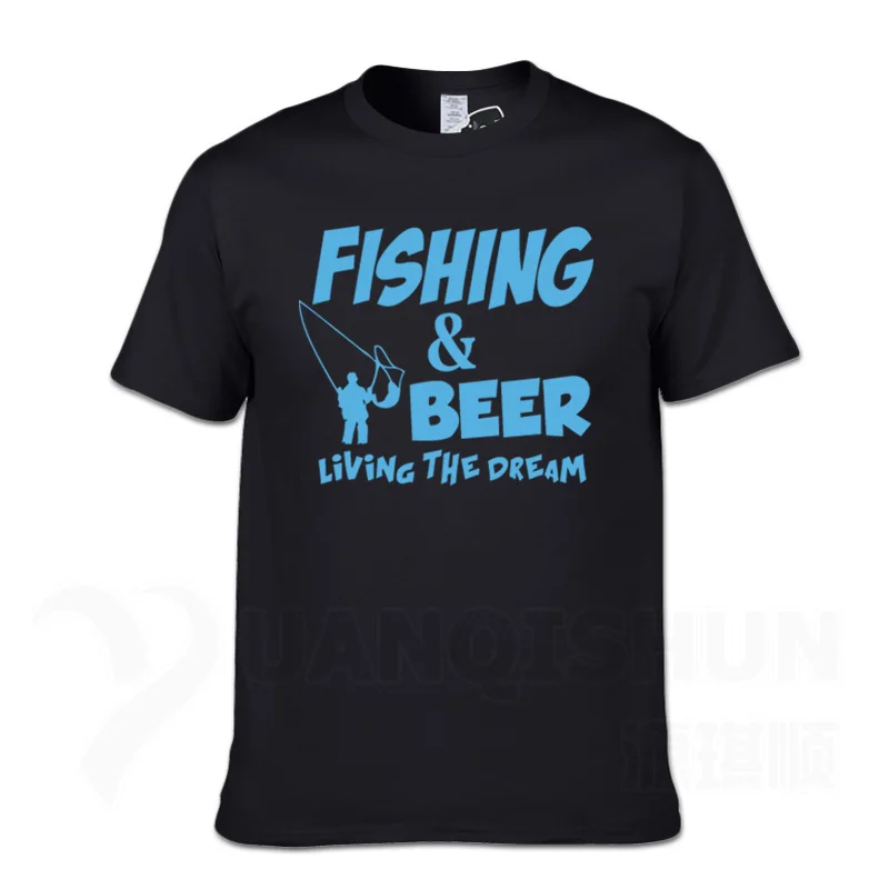 Black 4 Футболка с надписью «Fishings» и надписью «Fishinger Beer Fish Live The Dream», футболка с надписью «Sporter Flying Fresh Fun Gift», футболки - Цвет: Black 4