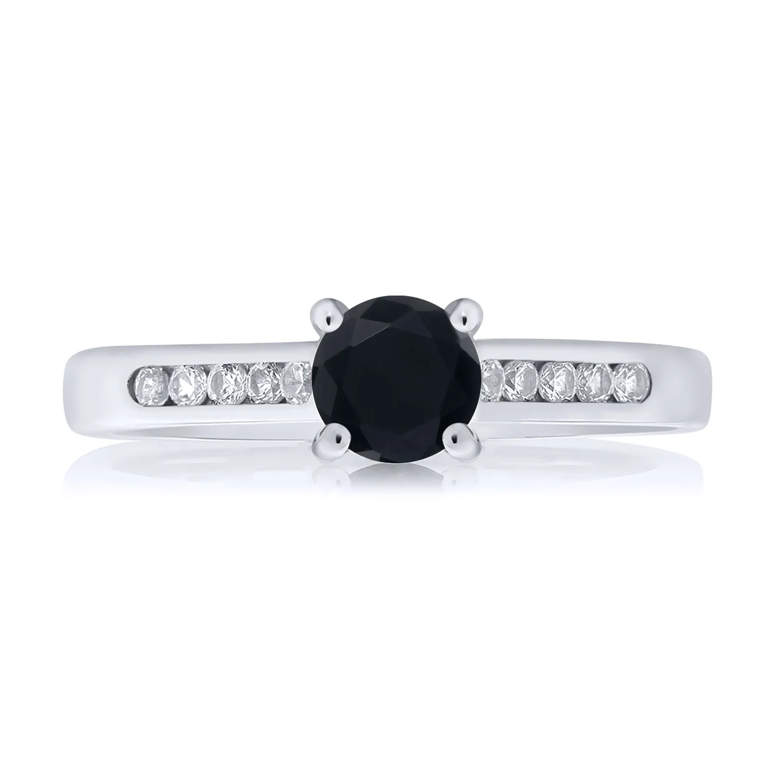 Драгоценный Камень Королевский 0 58 Ct Круглый черный оникс белый создан сапфир