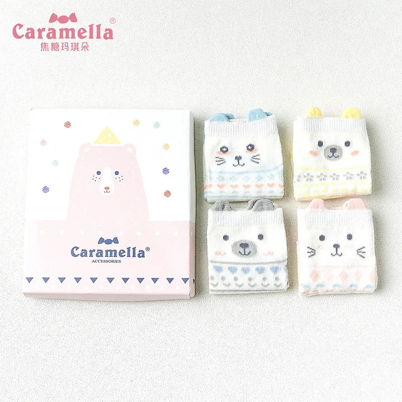 Caramella 2019 Фирменная Новинка 4 пар/лот Для женщин весенние летние носки 3D с героями