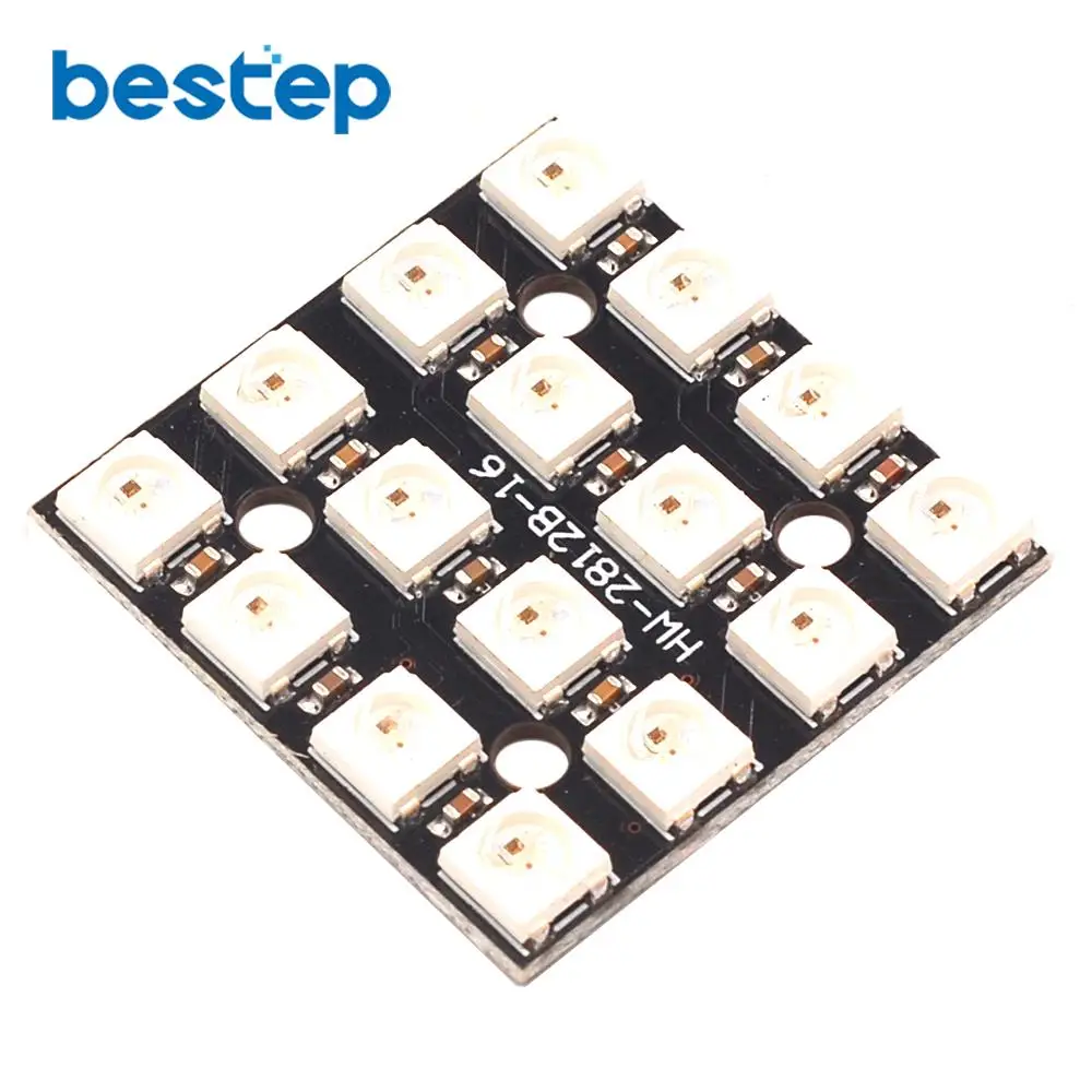 8 канальная светодиодная макетная плата WS2812 5050 RGB WS2812B 4*4 16